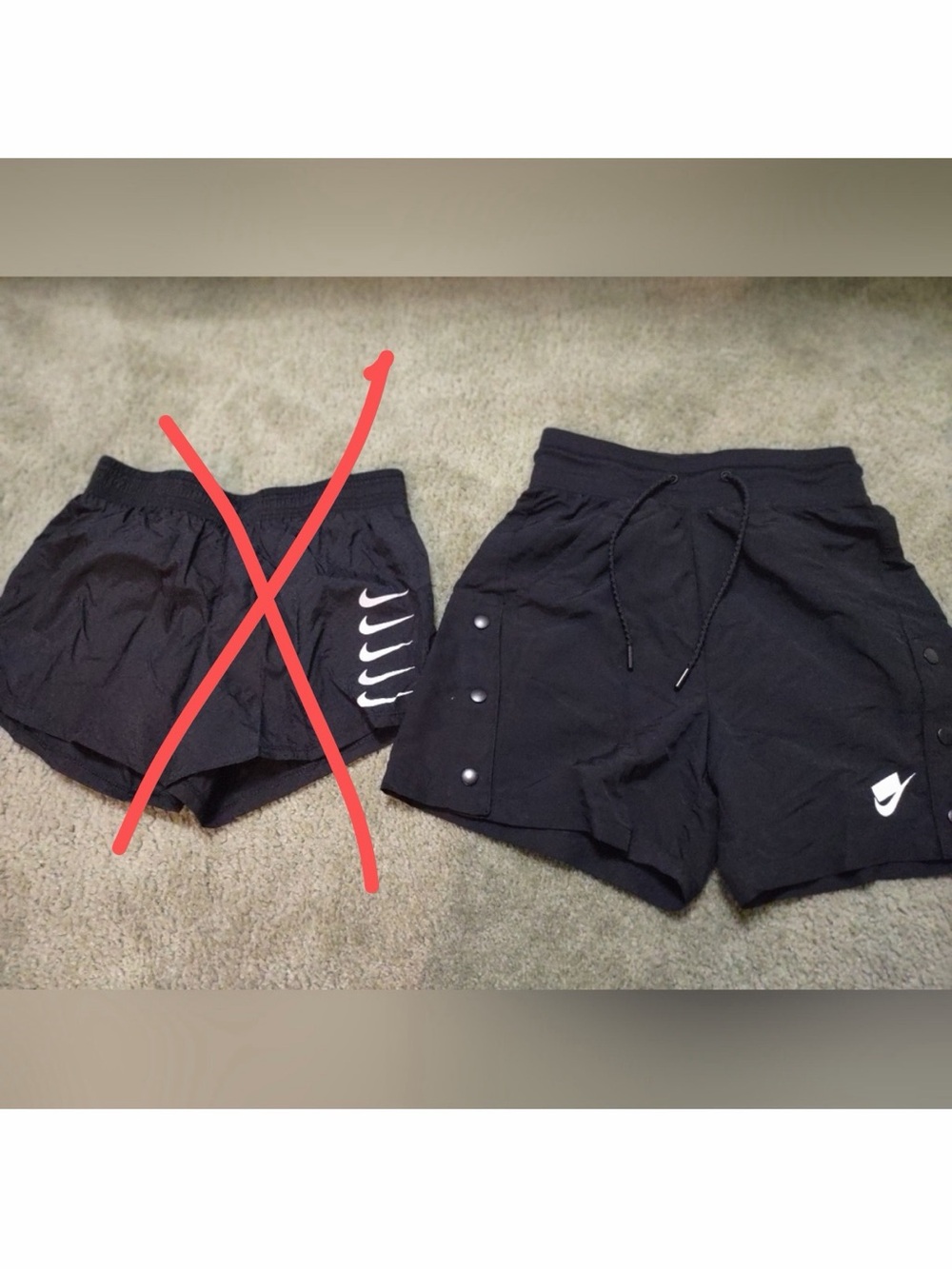 Nike Black Lightweight Sport Shorts with Snap Panels